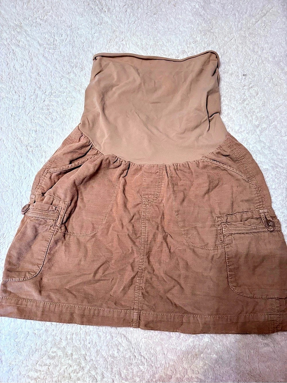 Motherhood Maternity Mini Skirt in Brown, Waist 8